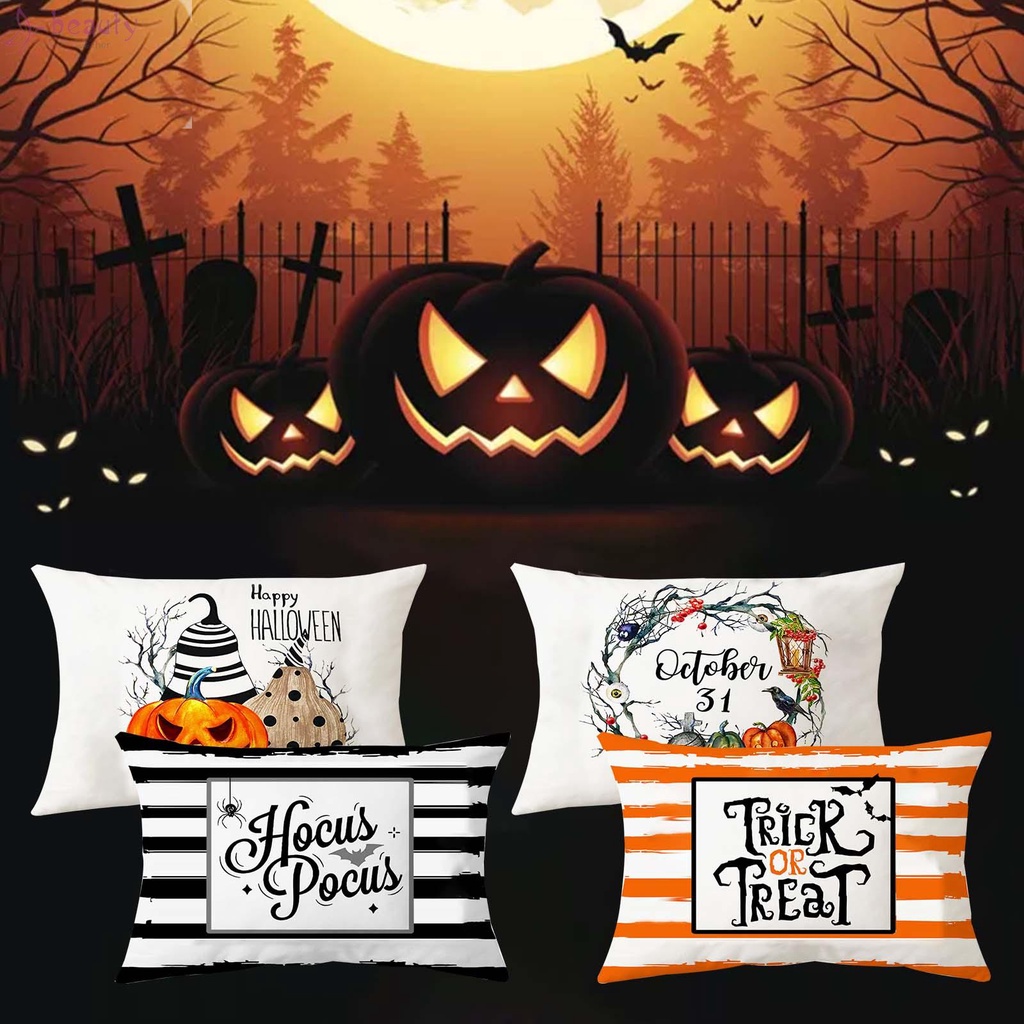 Bộ 4 Vỏ Gối Phong Cách Halloween Độc Đáo