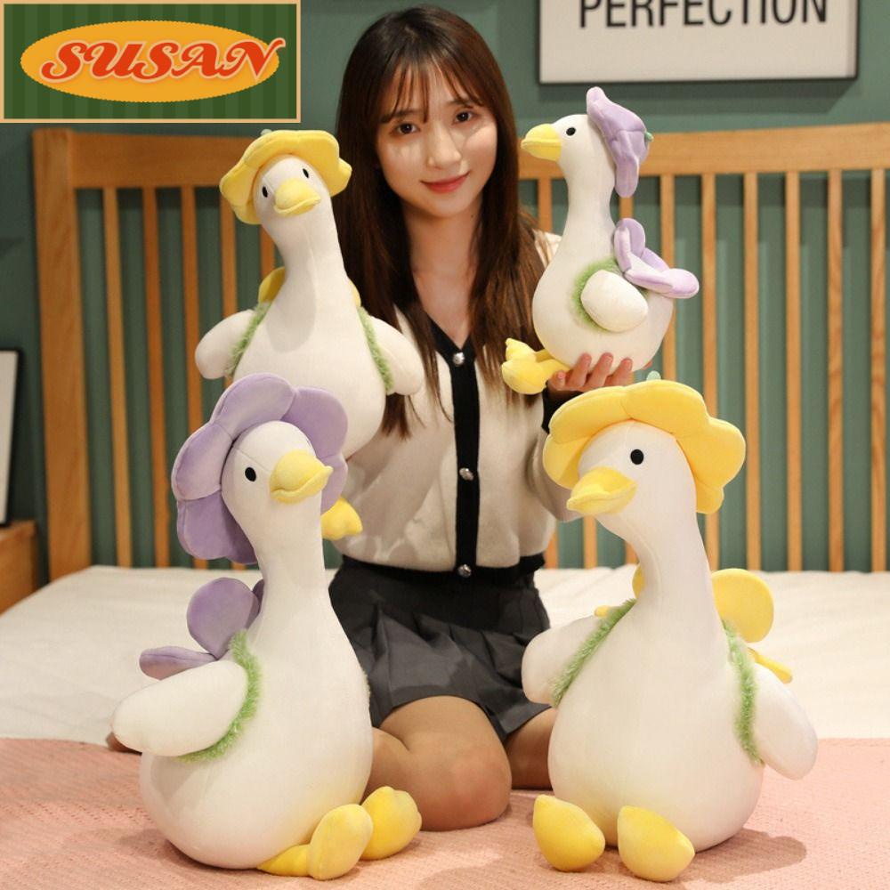 SUSANS Đồ chơi nhồi bông Hình Vịt Hoạt Hình 35cm Trang Trí Nhà Cửa