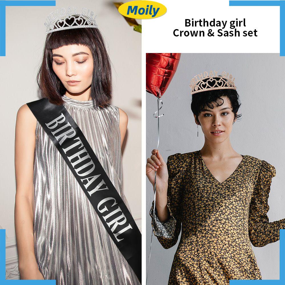 MOILYVN Vương Miện Công Chúa Đính Đá Lấp Lánh