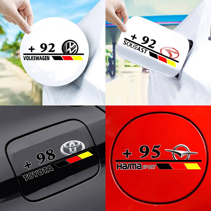 Automotive Fuel Tank Cap Stickers 92#95# Refueling Number Prompt Warning Car Body Decoration Modification Sports Logo Sticker Flowers Cute stickers Car fuel tank cap decoration