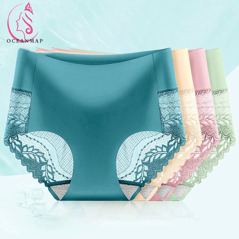 OCEANMAP Quần Lót Lụa Không Đường May Thoải Mái Cho Nữ