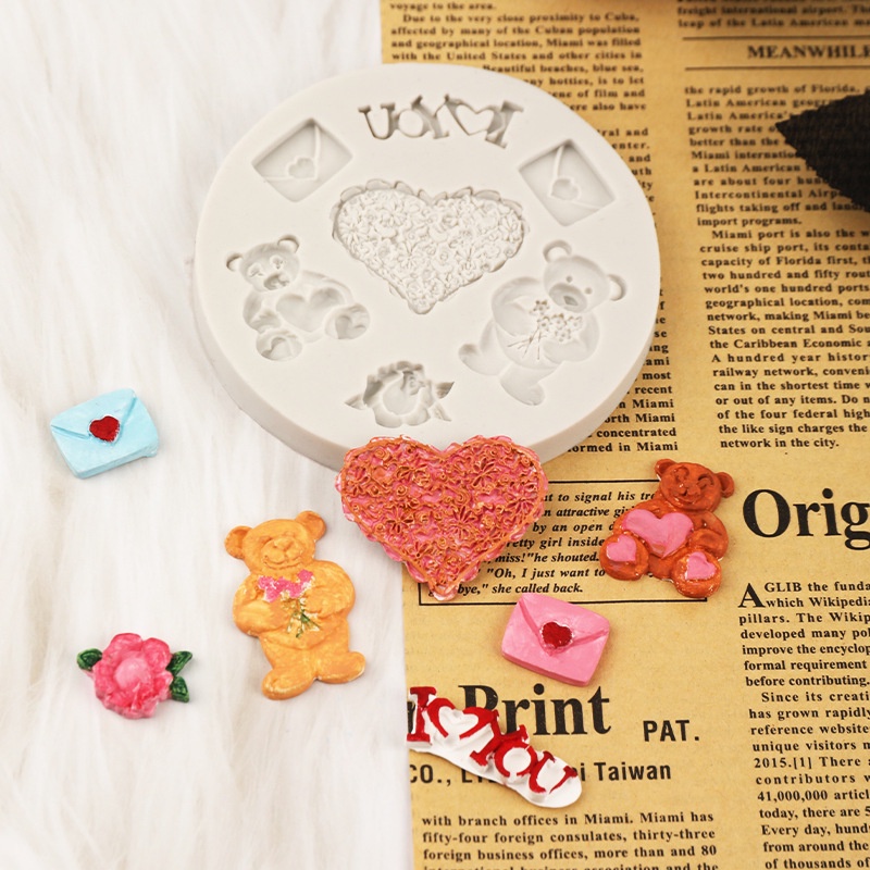 Khuôn Silicone Làm Bánh / Sô Cô La / Nến Thơm Hình Chú Gấu Sáng Tạo