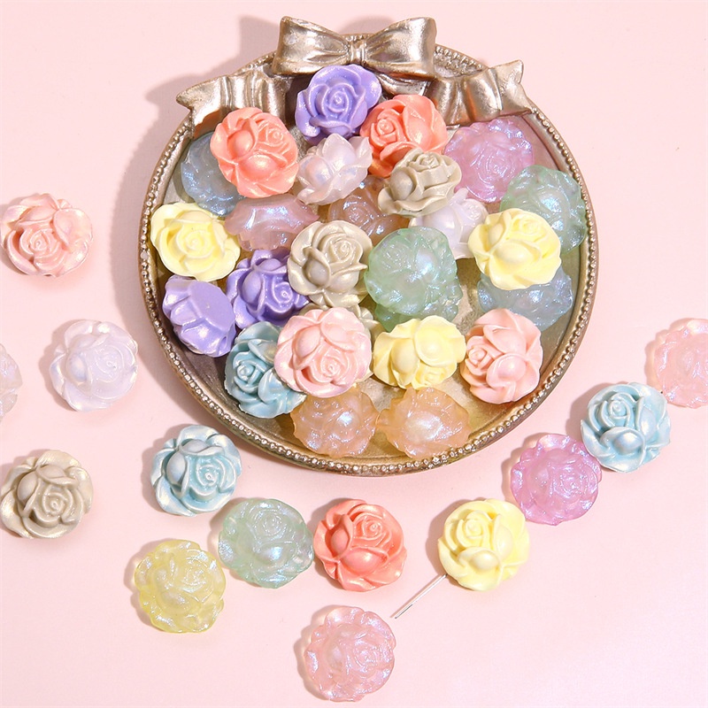 Set 10 Kẹp Tóc Hoa Hồng Lấp Lánh Cho Điện Thoại