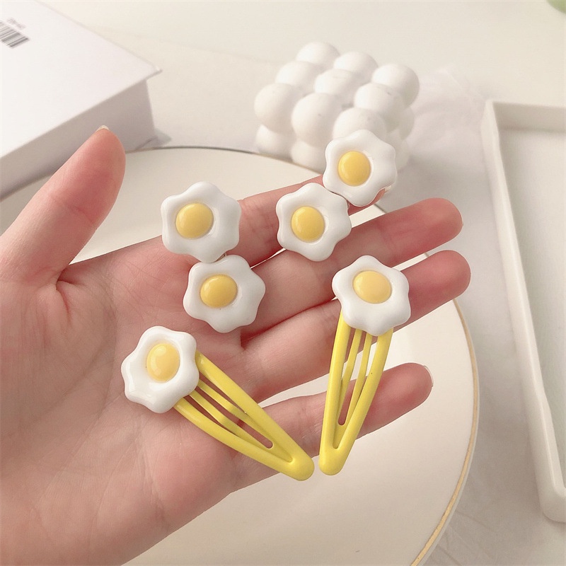 Set 10 Kẹp Tóc Hình Trứng Chiên Cho Điện Thoại