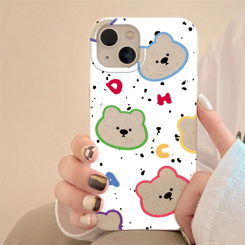 Ốp Điện Thoại Mềm Khoét Lỗ Chống Sốc Hình Gấu Cho Apple Iphone max714pro 1113 plus 12 8 XC3F