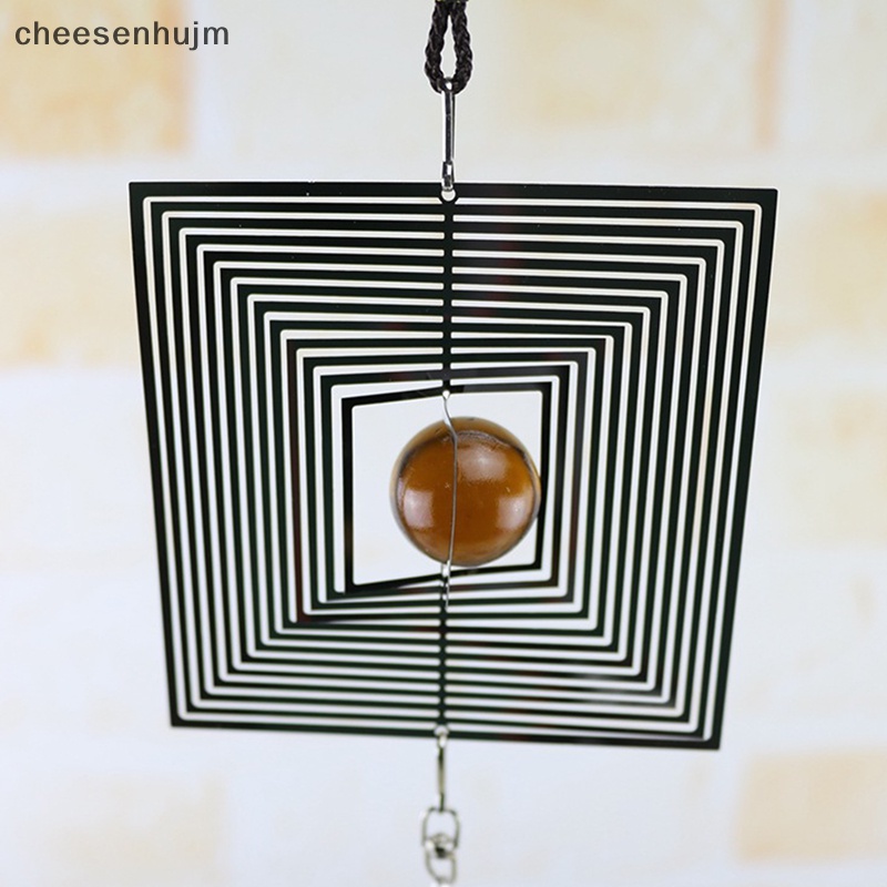 Chuông Gió Kim Loại 3D Dạng Xoắn Ốc Có Đuôi Xoay Dùng Để Trang Trí Vườn