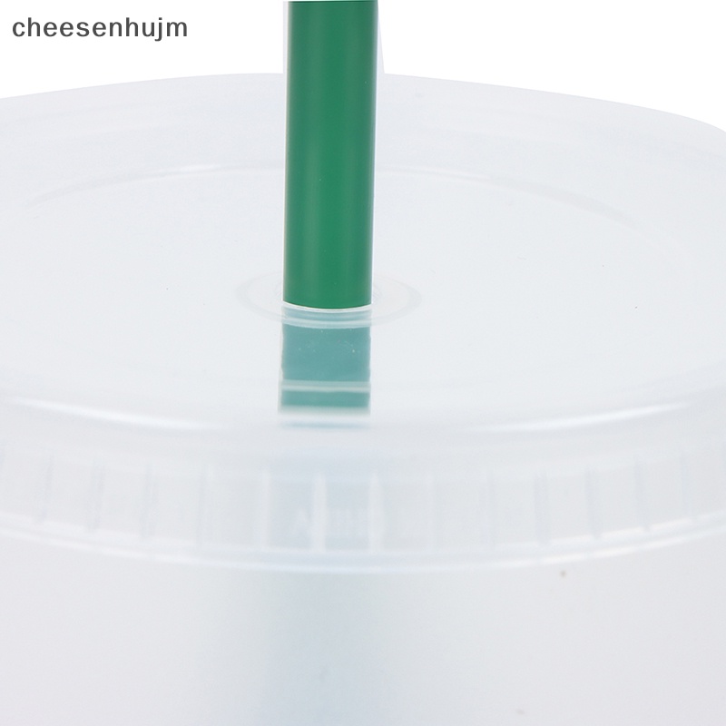 Cốc Uống Cà Phê Bằng Nhựa Có Nắp Đậy Và Ống Hút Thay Đổi Màu Sắc