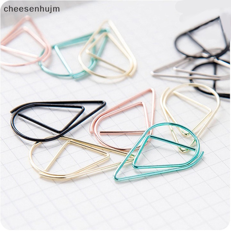 Set 50 Kẹp Giấy Kim Loại Hình Giọt Nước Dễ Thương