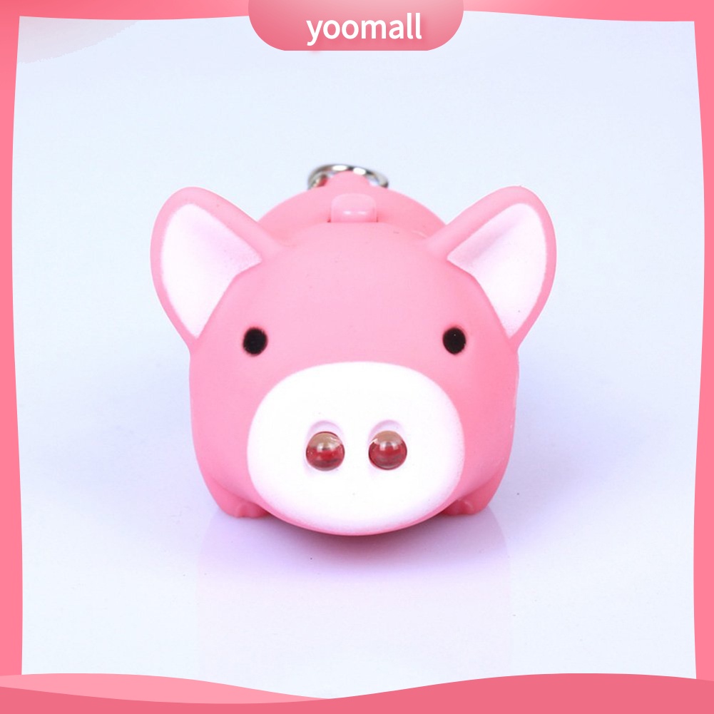 Móc Khóa Hình Heo Có Đèn LED Dễ Thương