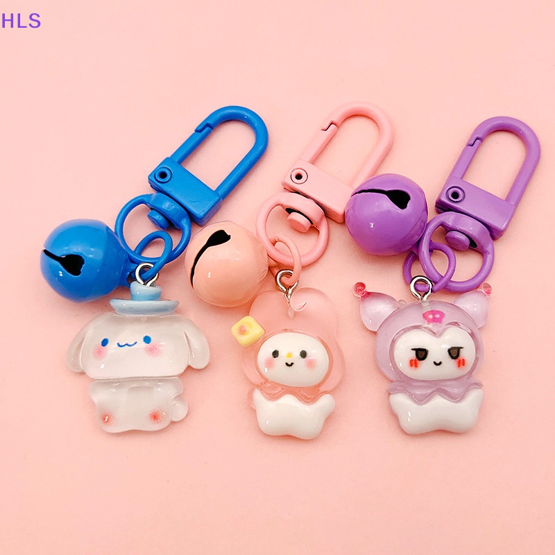 SANRIO Móc Khóa Hình Mèo Kitty / Chó Cinnamon / Cún Cinnamon / Kuromi Melody Có Chuông Dễ Thương