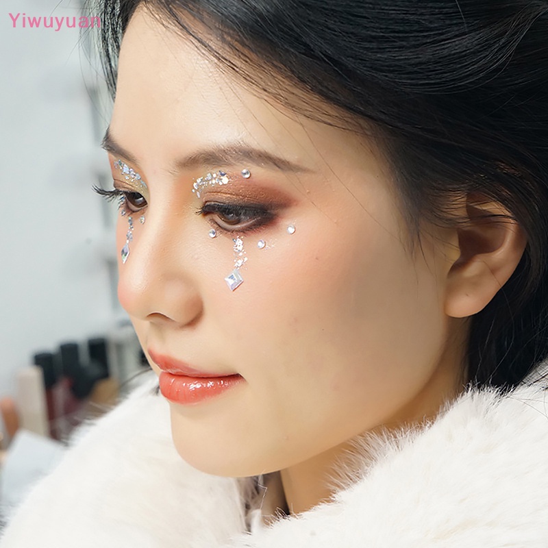 1 Tấm Hình Dán Kim Cương Pha Lê Lấp Lánh Trang Điểm Mắt / Mặt / Xăm Hình Nghệ Thuật