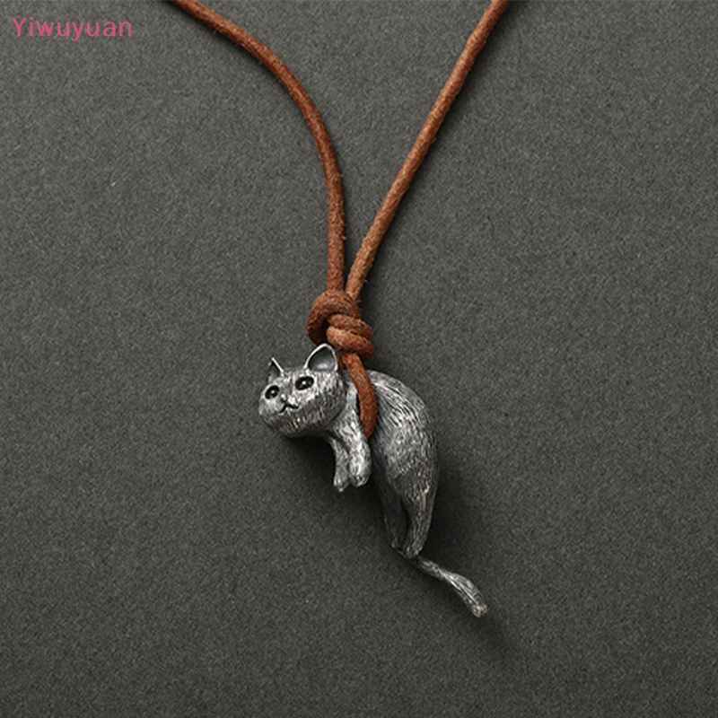 < Yiwuyuan > Vòng Cổ Choker Dây Thừng Mặt Mèo Dễ Thương Màu Nâu Phong Cách Harajuku Vintage Làm Quà Tặng Ngày Cưới Mới