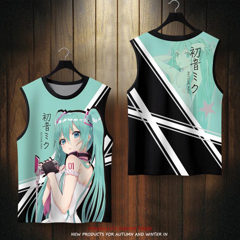 Áo Thun Sát Nách plus Size Họa Tiết Anime Hatsune Miku Thời Trang Mùa Hè Cho Nam