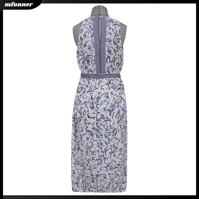 Đầm Midi Chữ A Không Tay Lưng Thun In Hoa Phong Cách Bohemian Cổ Điển Dành Cho Nữ