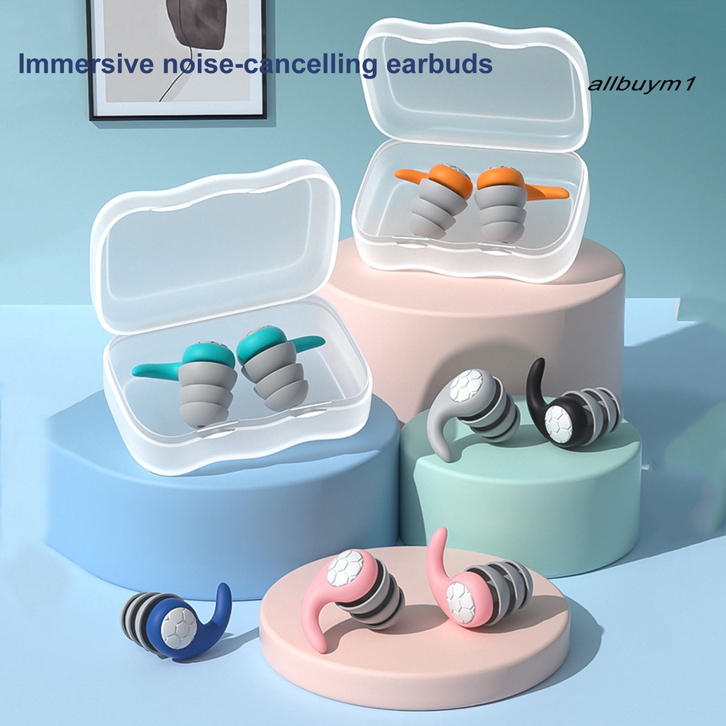 1 Cặp Nút Bịt Tai Bằng Silicone Chống Nước Chống Ồn Dùng Khi Bơi Lội