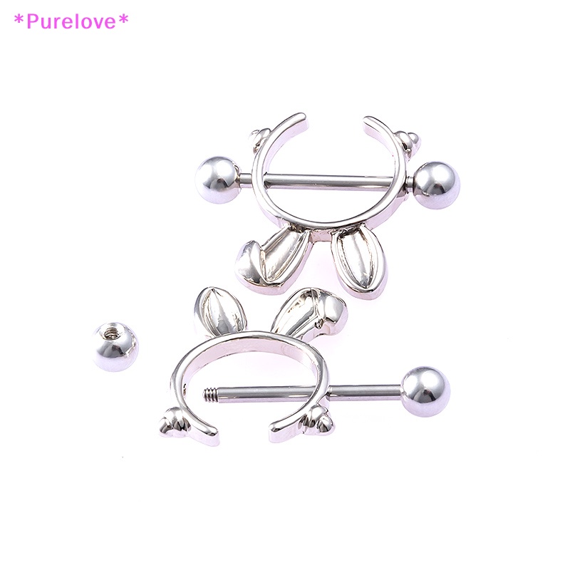 Khuyên Cơ Thể Hình Thỏ Bằng Thép Thời Trang Mới