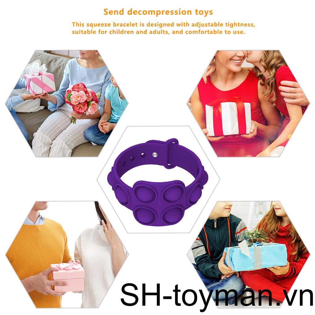 Vòng Đeo Tay Silicone Bong Bóng Giảm Căng Thẳng Điều Chỉnh Được