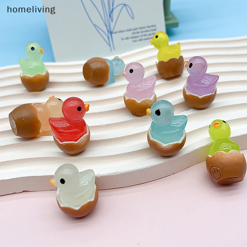 Bộ 2 Tượng Vịt Mini Dạ Quang Dùng Trang Trí Tiểu Cảnh DIY