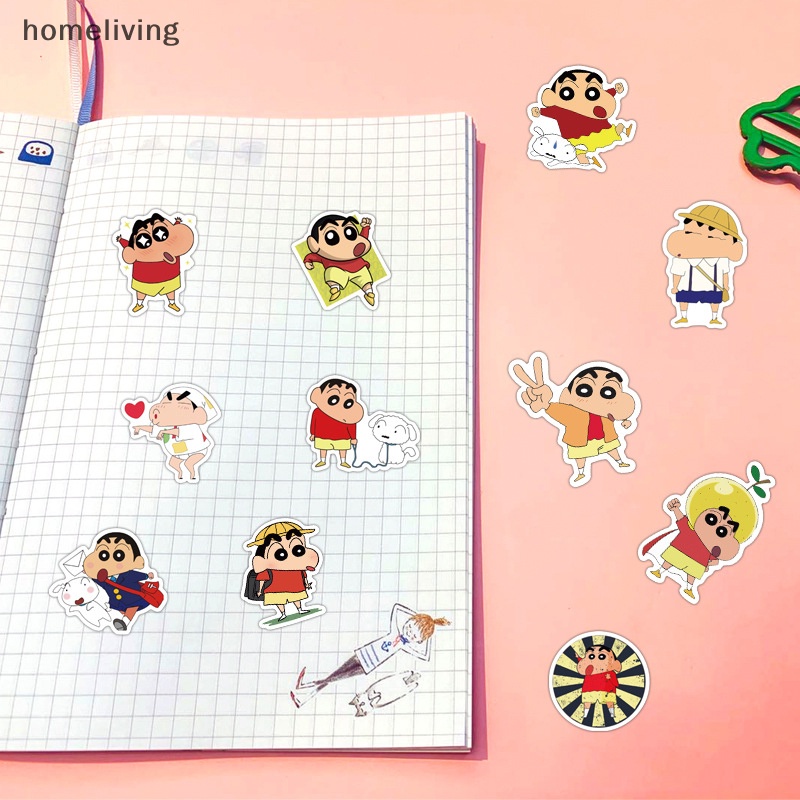 Bộ 50 Miếng Dán Hoạt Hình Cậu Bé Bút Chì Shin-chan Chống Thấm Nước Trang Trí Vali / Laptop / Điện Thoại / Sổ Tay DIY