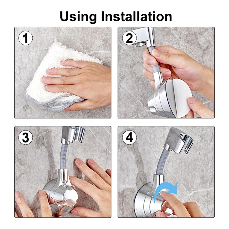 Giá Đỡ Đầu Vòi Hoa Sen Bằng Nhựa Kim Loại Không Cần Khoan