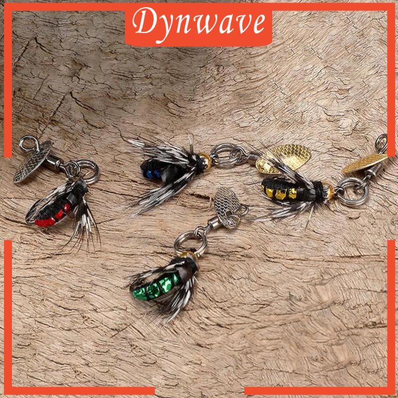 Set 5 Mồi Giả Nhử Cá Hình Ruồi Bằng Kim Sa Gắn Kèm Móc Câu Tiện Dụng