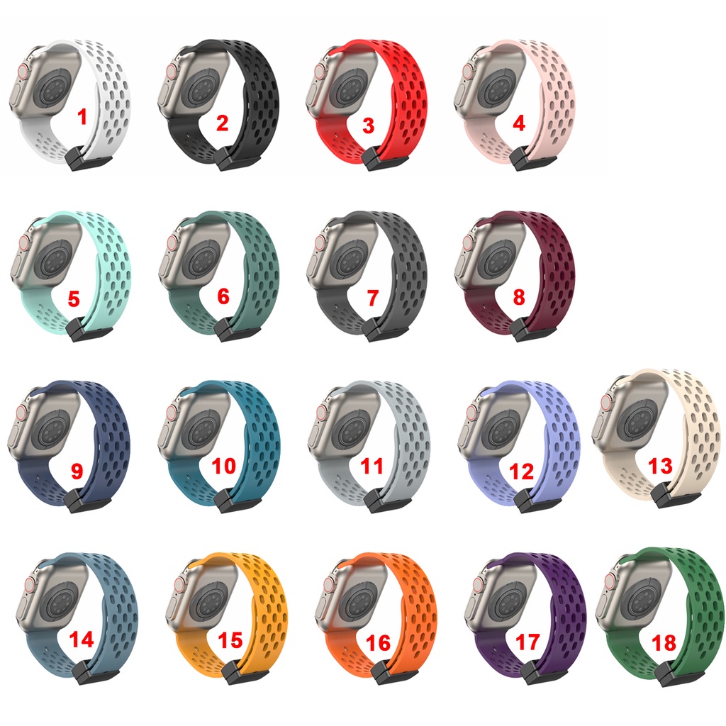 Phù Hợp Dây Đeo Silicon Từ Tính Cho Đồng Hồ Thông Minh Ultra 49mm 45mm 41mm 40mm 44mm 38mm 42mm iWatch series 8 7 6 5 4