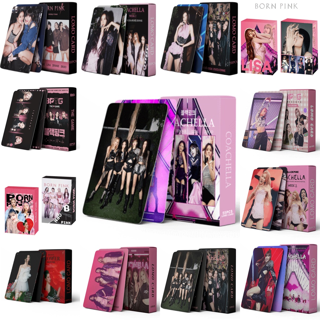 55pcs/box BLACK-PINK BPTG Coachella LISA ROSE JISOO JENNIE Album Lomo Card Kpop Photocard  Postcard Black Pink LETAOTAO2023