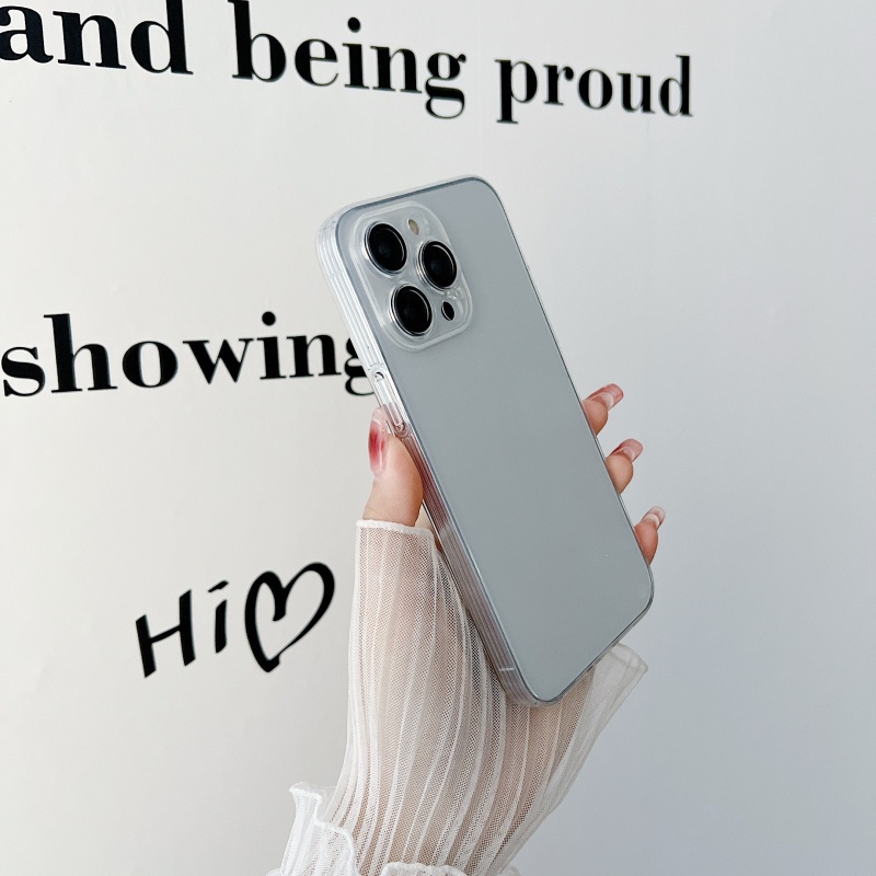 Ốp Điện Thoại Mềm Trong Suốt Chống Sốc Chống Rơi Mạ Điện Đơn Giản Cho iPhone 14 13 12 11 Pro Max 14 Plus