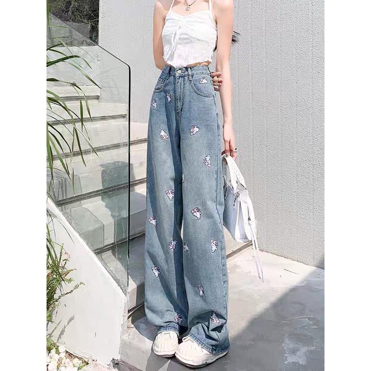 Quần Suông QC thêu thỏ trắng 105cm Q315