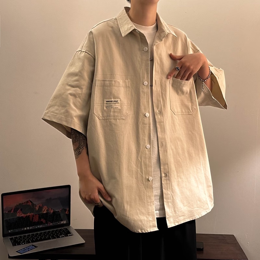 Áo Sơ Mi Ngắn Tay Phong Cách Hàn Quốc Mỏng Mát Cho Mùa Hè Dành Cho Nam Giới, Chất Liệu Cotton, Phong Cách Cổ Điển, Dễ Phối Đồ, Chất Lượng Cao