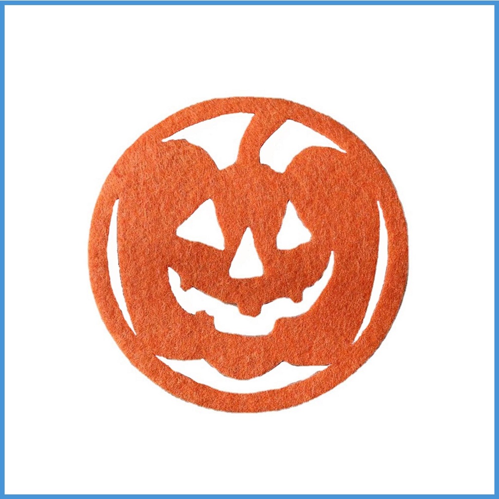 Bộ 4 Đế Lót Ly Chống Trượt Thấm Hút Tốt Hình Dơi / Bí Ngô / Mèo Đen Độc Đáo