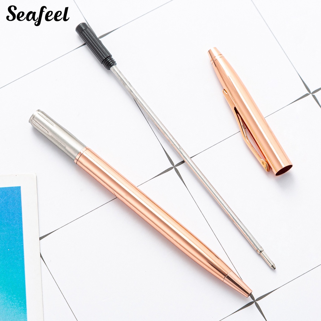 Bút Bi Mực Đen Ngòi Kim Loại Tiện Dụng Cho Văn Phòng