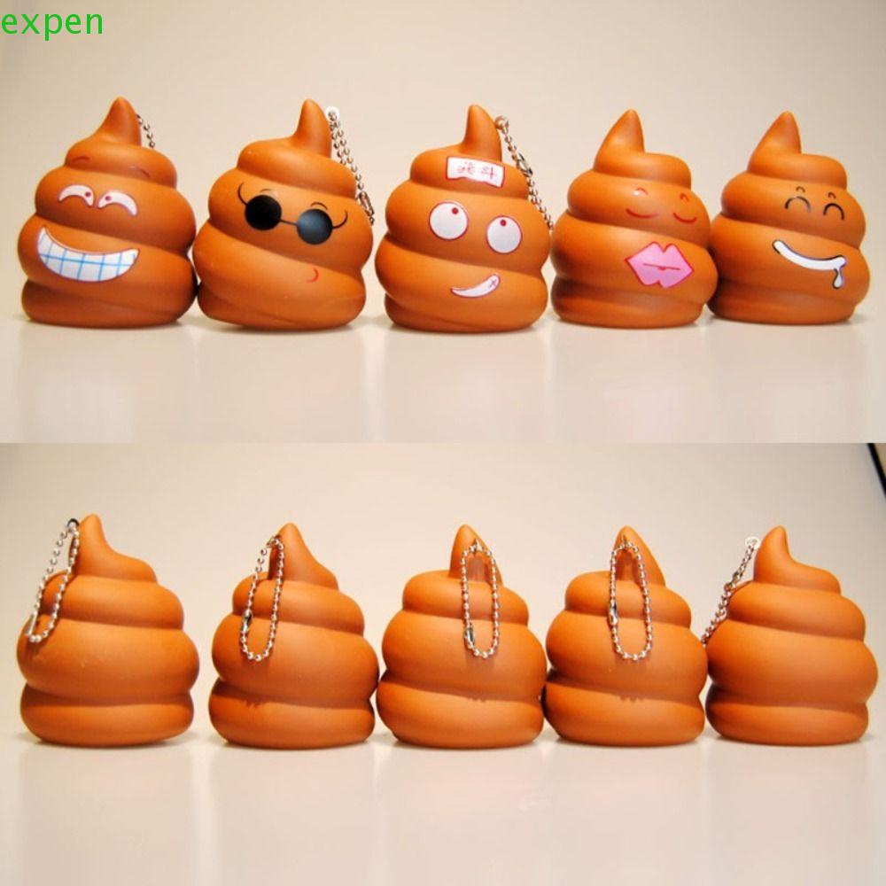 Móc Khóa Cao Su Hình Búp Bê Emoticon Vui Nhộn