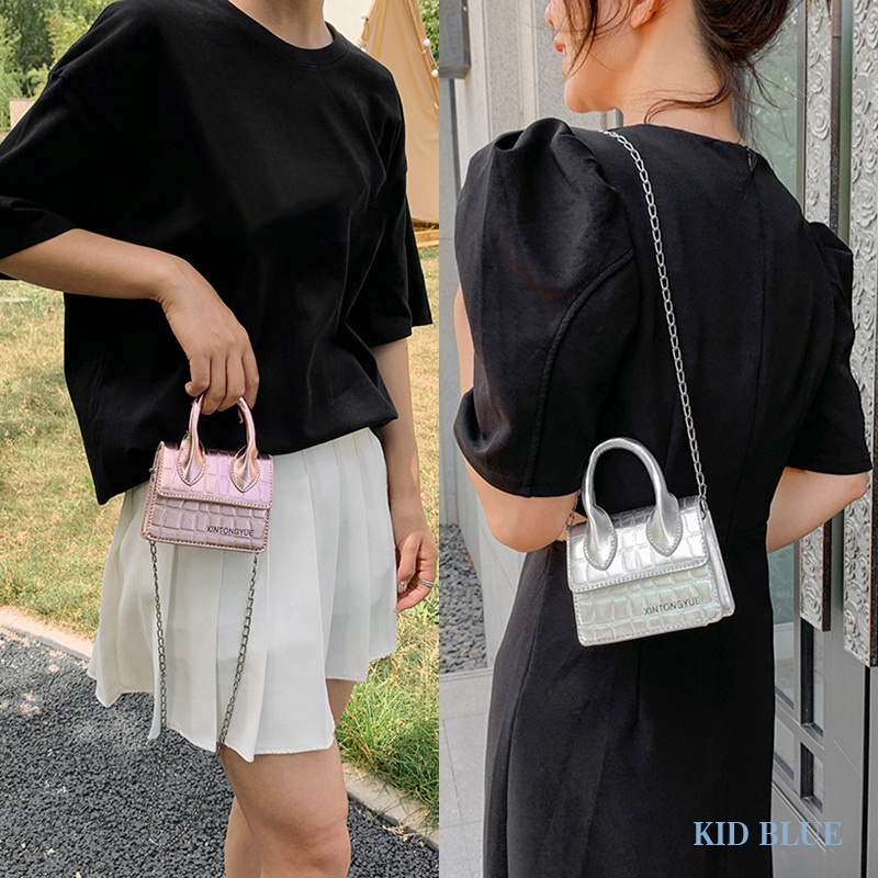 Túi Xách Dây Xích Họa Tiết Da Cá Sấu Dập Nổi Thời Trang Mùa