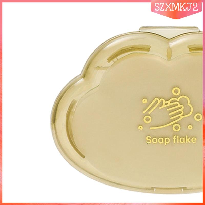 Bộ 50 Miếng Xà Phòng Giấy Hình Đám Mây Có Thể Hòa Tan Kèm Hộp Đựng Cho Du Lịch