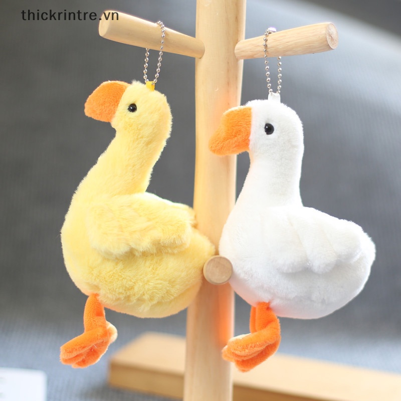 Thú Nhồi Bông Hình Con Ngỗng Màu Trắng Đáng Yêu Trang Trí Túi Xách / Móc Khóa