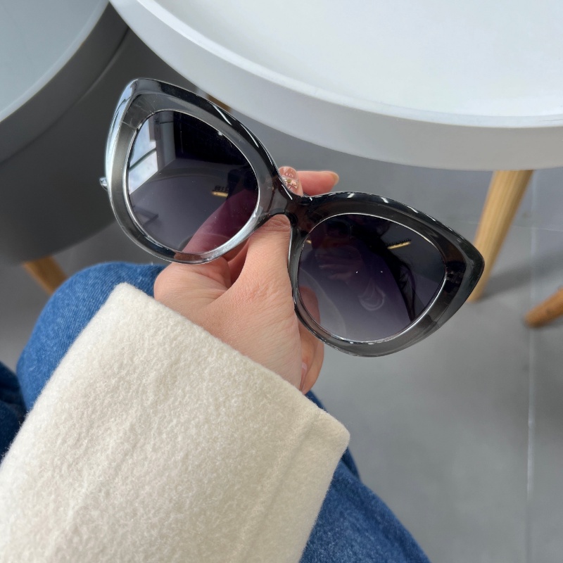 Kính Mát Mắt Mèo Oversize Chống Tia UV Thời Trang Phương Tây Cho Nữ