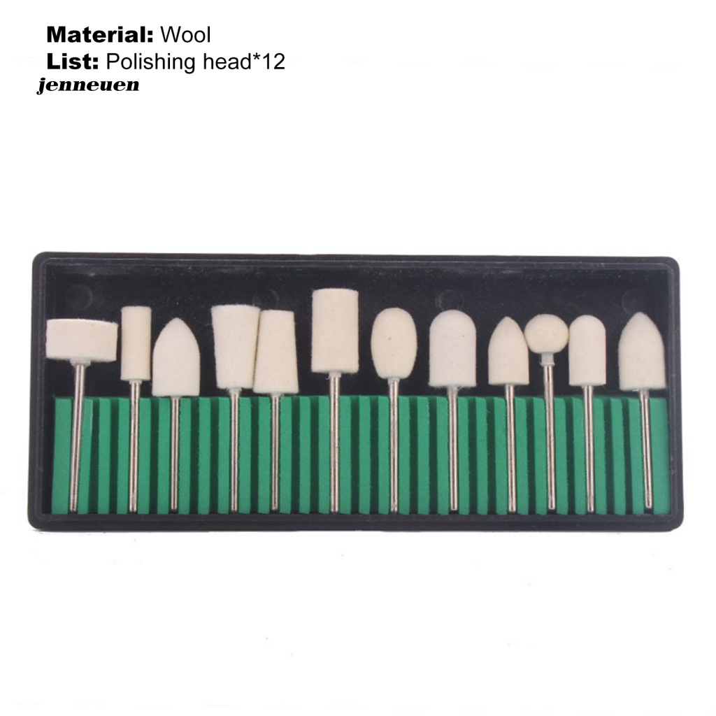 Set 12 Mũi Khoan Móng Tay Màu Trắng Không Cần Khoan