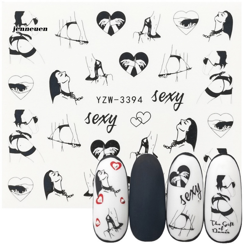 Miếng Dán Trang Trí Móng Tay Họa Tiết Hình Học Quyến Rũ Dành Cho Nữ