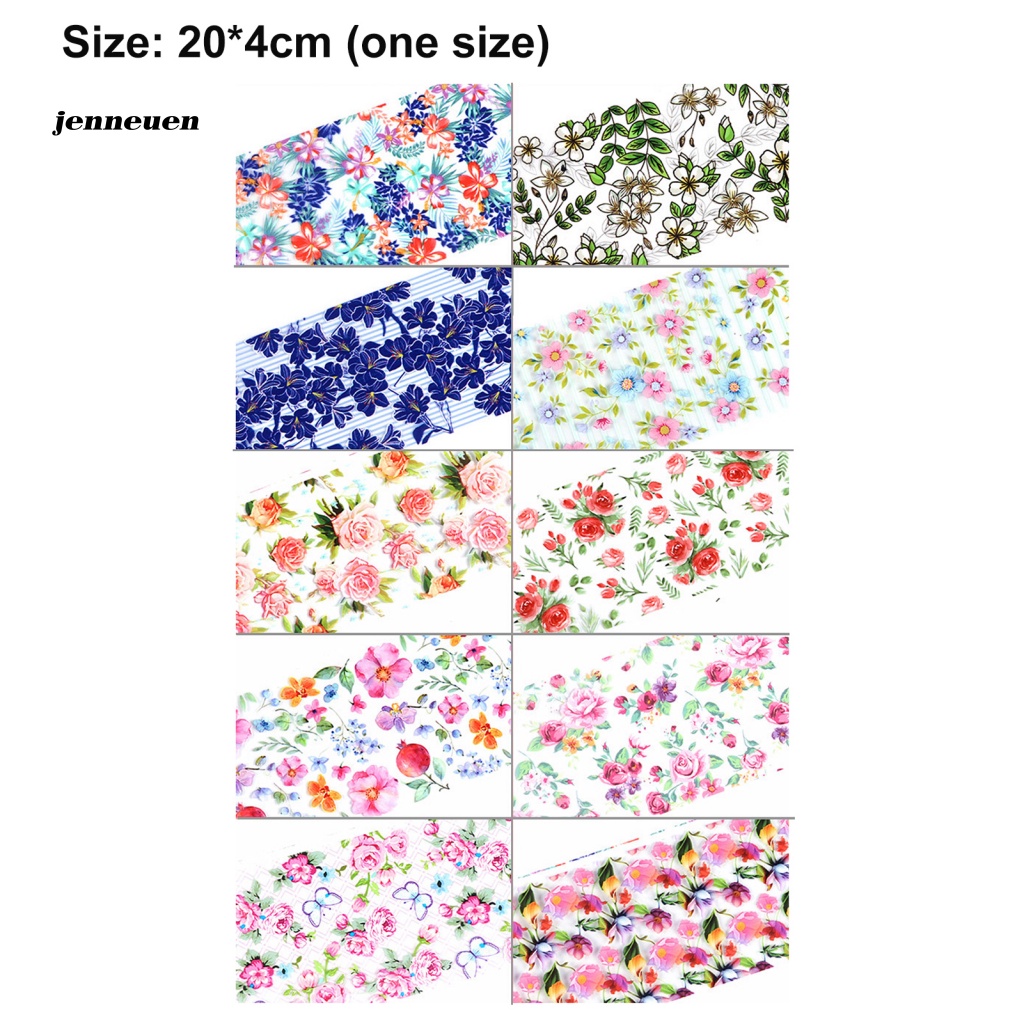 Set 10 Miếng Dán Móng Họa Tiết Hoa Nhỏ Nhiều Màu Sắc Dành Cho Nữ