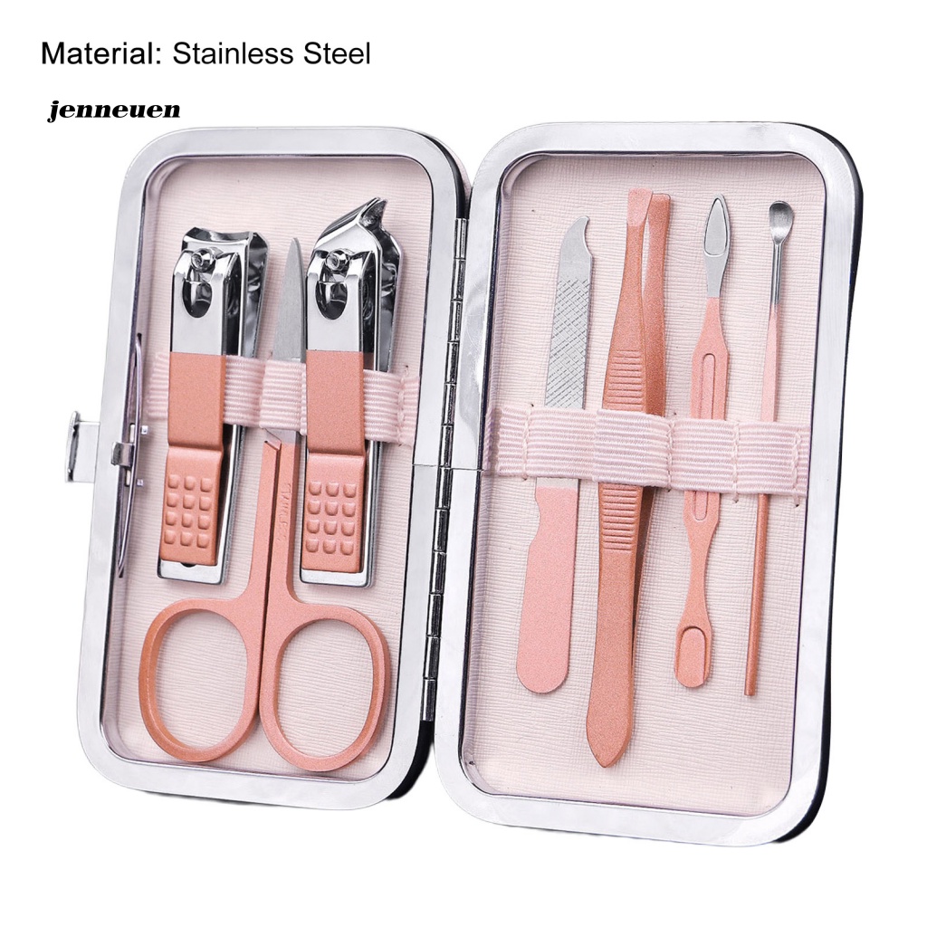 Bộ 7 Dụng Cụ Làm Móng Bằng Thép Không Gỉ Thân Thiện Với Môi Trường