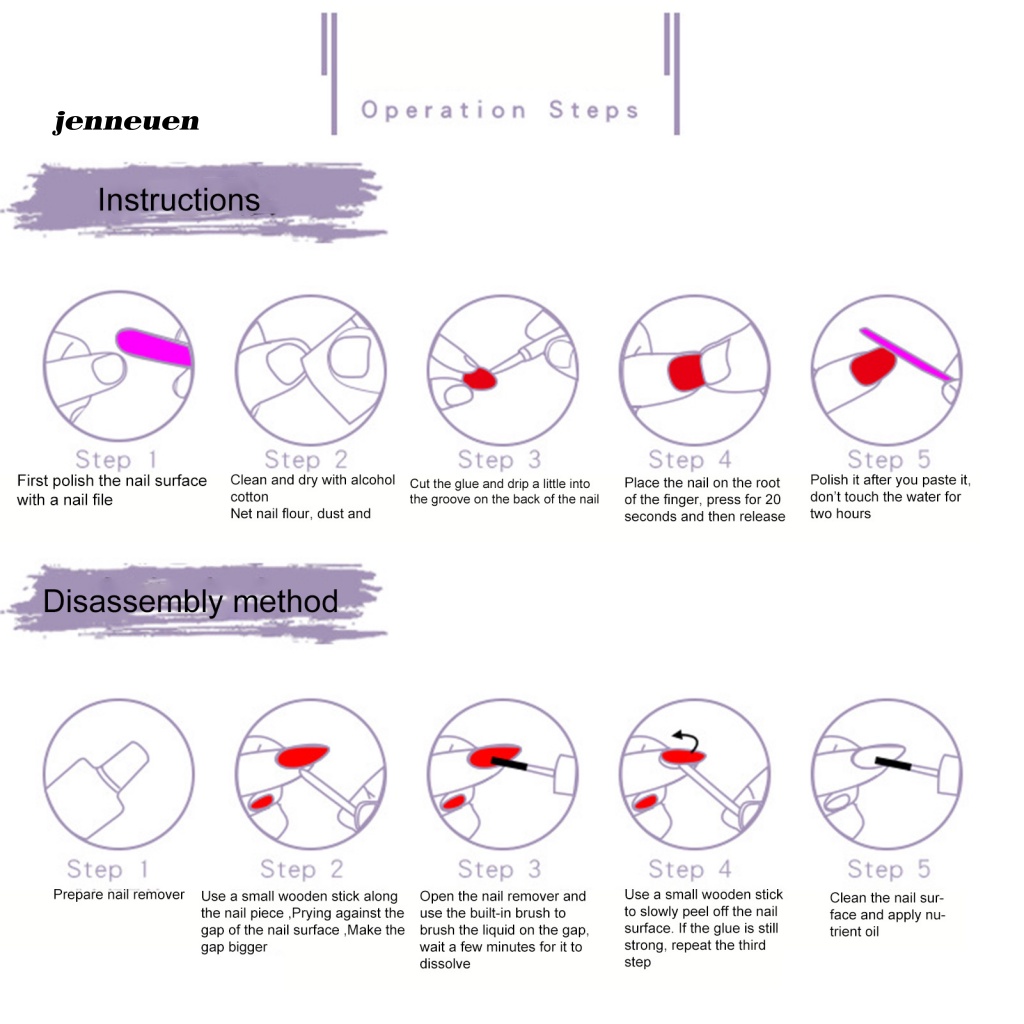 Set 24 Móng Tay Giả Acrylic 3D Dạng Nhấn Dành Cho Nữ
