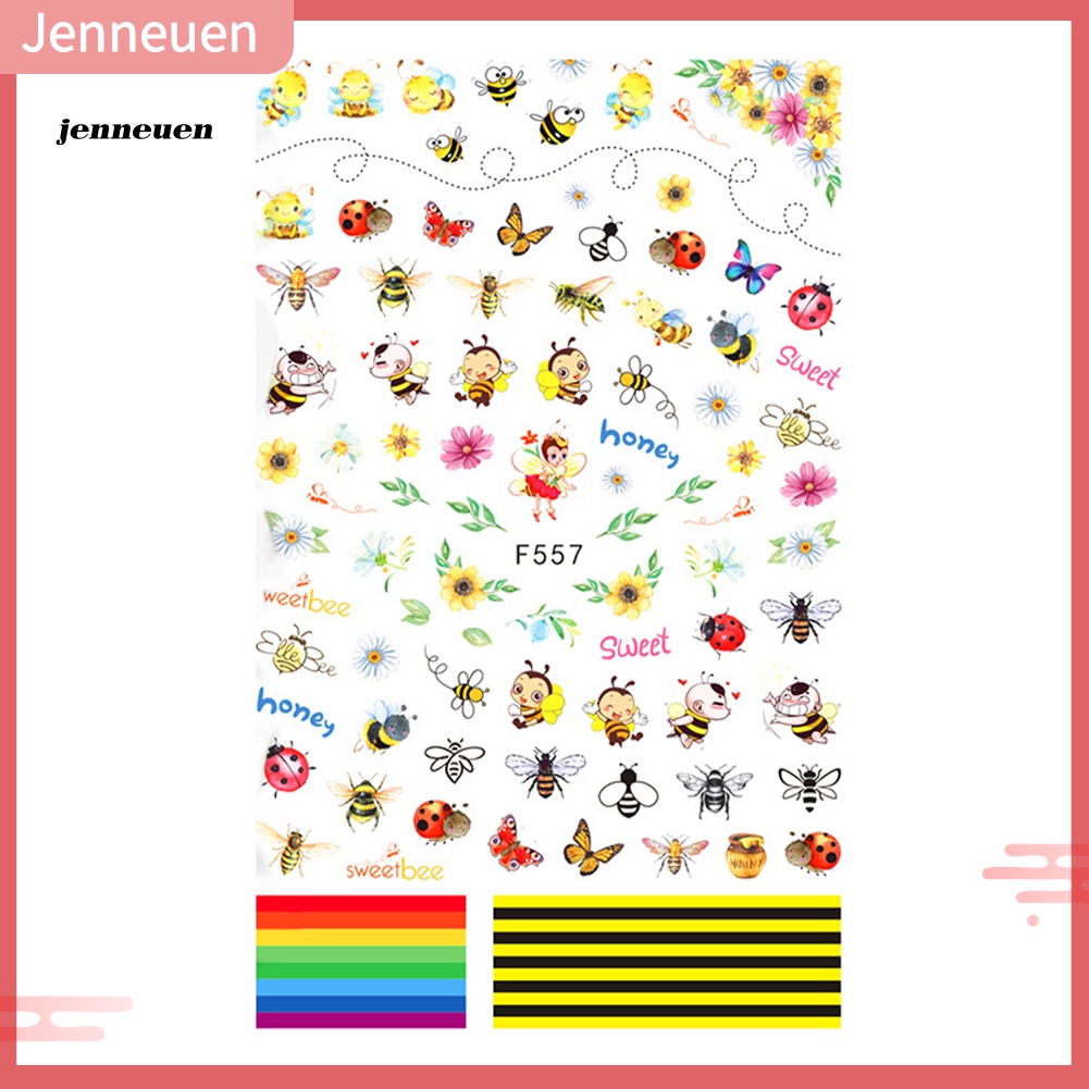 Miếng Dán Móng Tay 3D Siêu Mỏng In Chữ Tiếng Anh / Động Vật / Lá / Trá