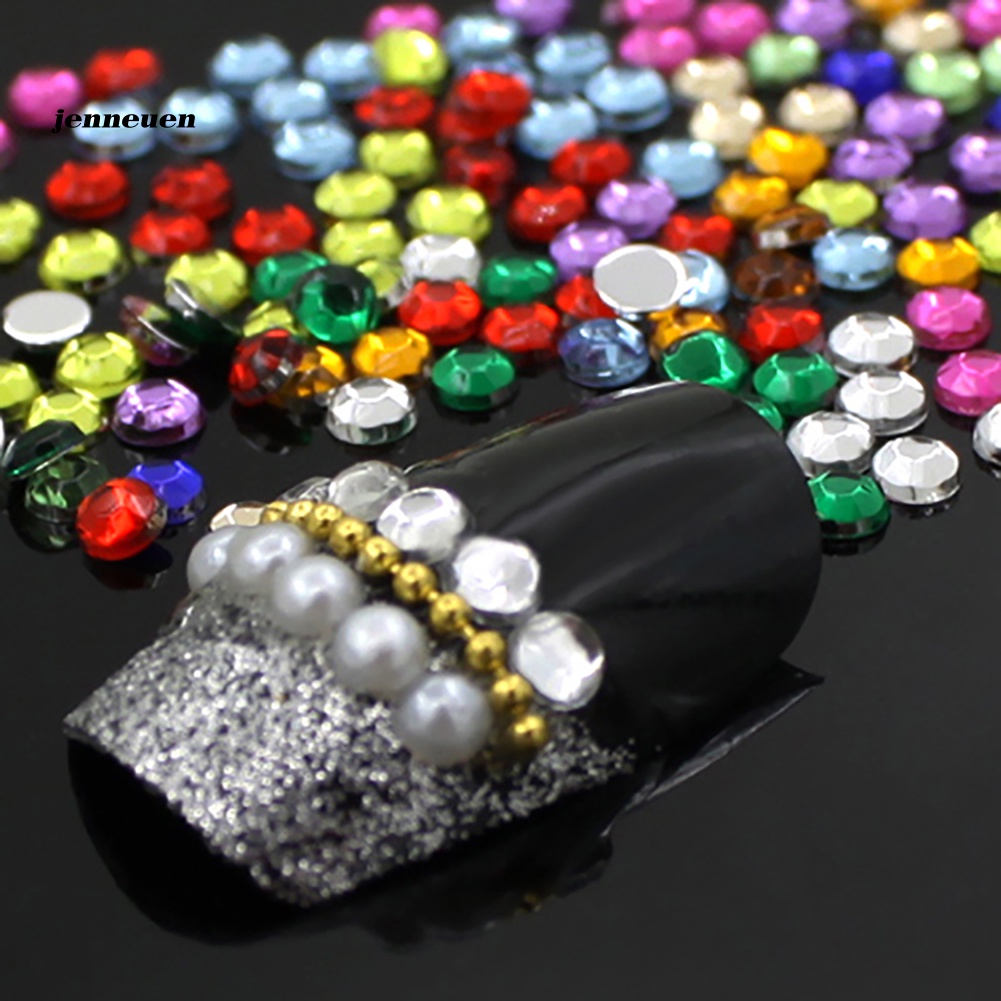 Hộp Hạt Nhựa Acrylic 12 Màu 3mm Tự Trang Trí Móng Tay