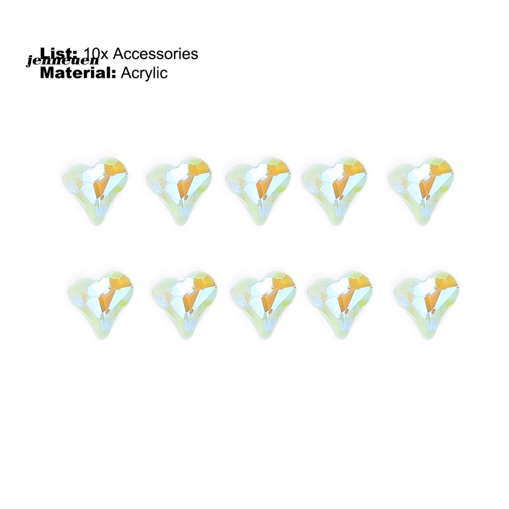 Set 10 Phụ Kiện Trang Trí Móng Tay Mini Màu Kẹo Họa Tiết Trái Tim