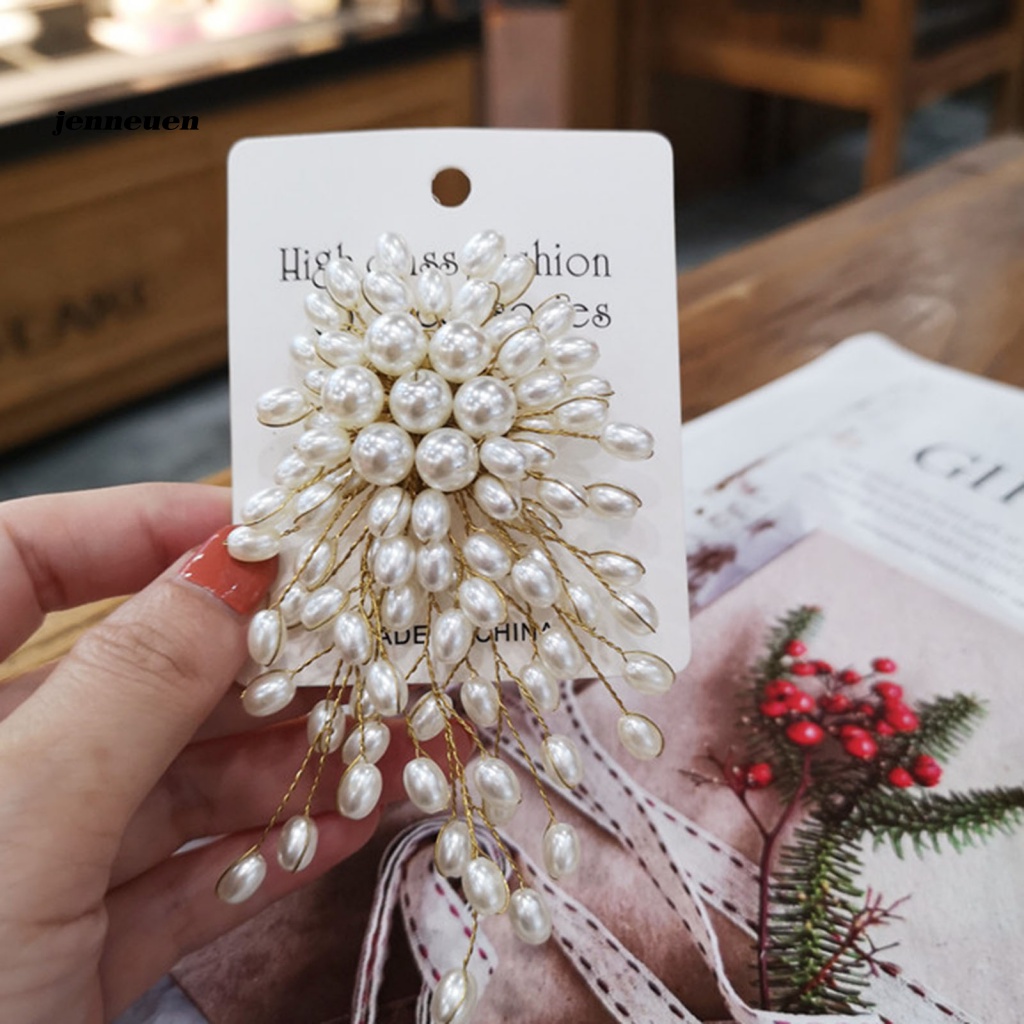 Ghim Cài Áo Đính Ngọc Trai Nhân Tạo Màu Sắc Tươi Sáng