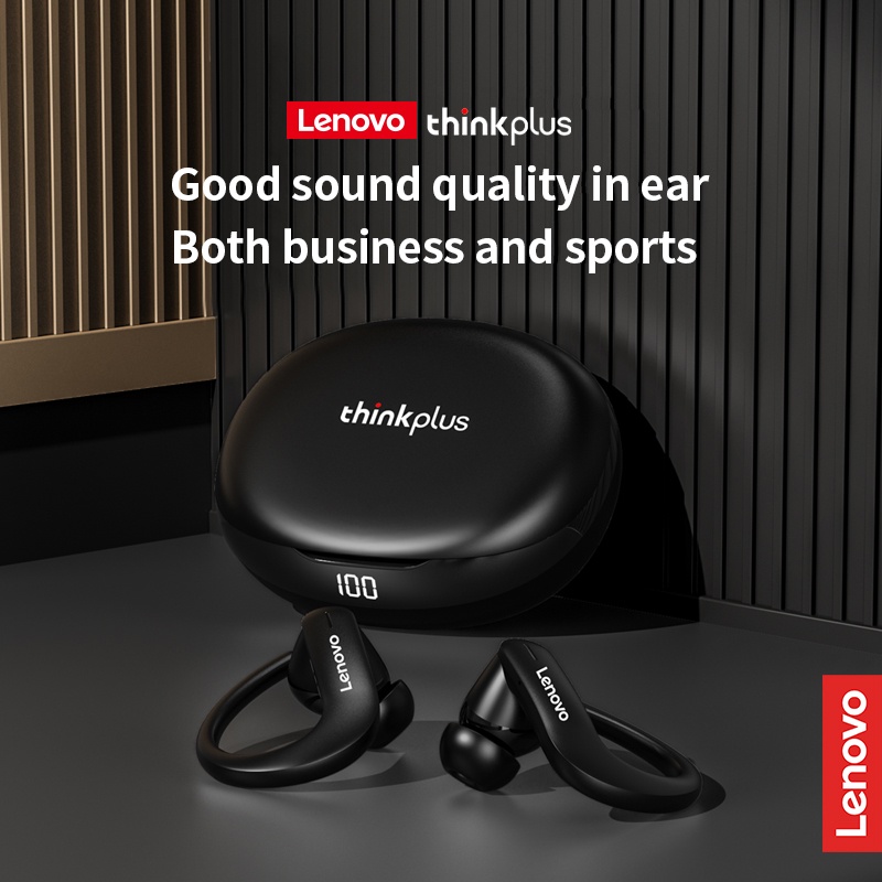 Tai Nghe Thể Thao bluetooth Không Dây Lenovo T50 âm thanh nổi HiFi khử tiếng ồn với micrô và màn hình LED