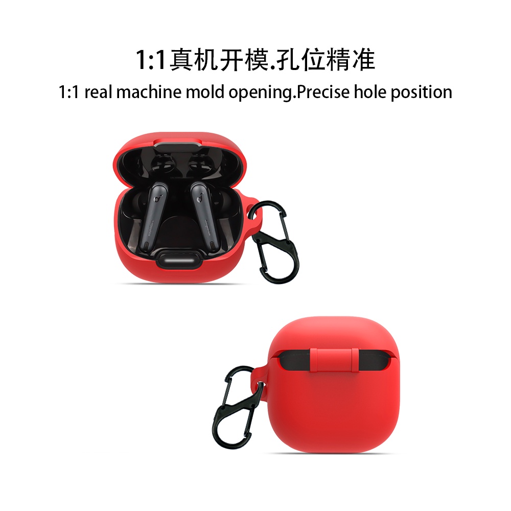 For Anker Soundcore Liberty 4NC Case Pure Color Silicone Soft Case Shockproof Case Protective Cover Anker Soundcore Liberty 4 NC Cover Soft Case with Hooks