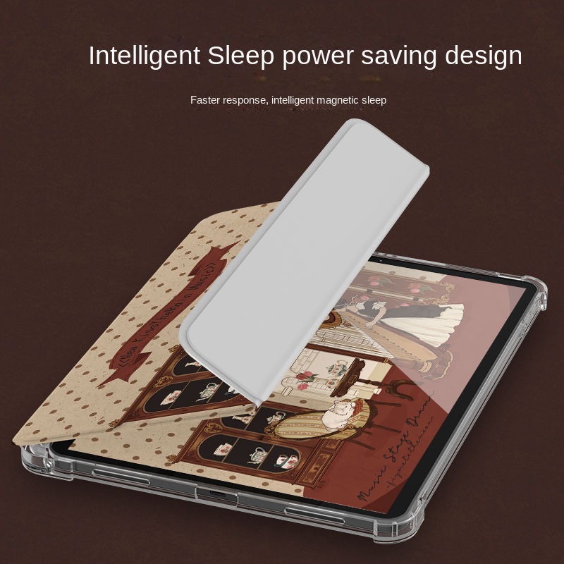 Ốp Máy Tính Bảng Gập Ba Có Khe Đựng Bút Cho iPad Air 4 10.9Gen10 2022 Pro 2021 Pro11 Air5 / 4 / 3 Gen9 / 8 / 7 10.2 Mini 45