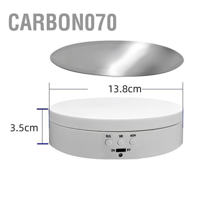 Carbon070 Đế trưng bày xoay Điện 3 mức tốc độ Bàn 360 cho trang sức Video ngắn